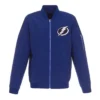 Tampa Bay Lightning Full-Zip Bomber Lightweight Nylon Blue Jacket
