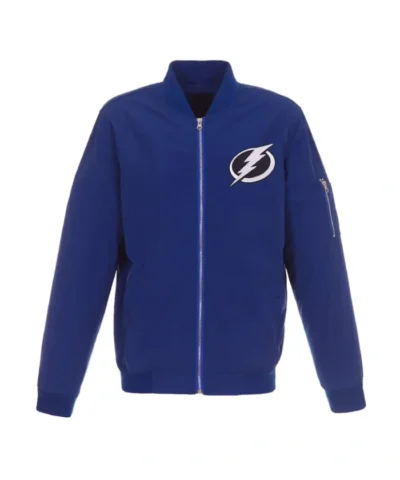 Tampa Bay Lightning Full-Zip Bomber Lightweight Nylon Blue Jacket