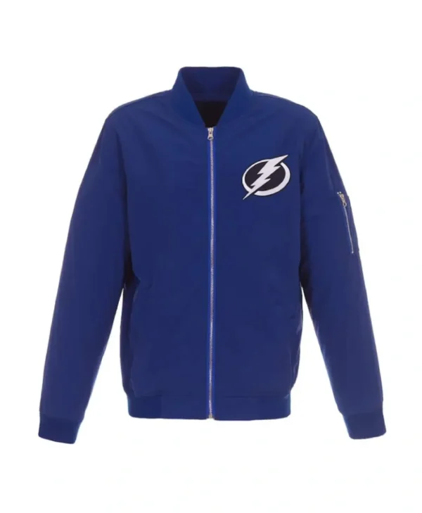 Tampa Bay Lightning Full-Zip Bomber Lightweight Nylon Blue Jacket