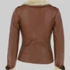 Tan Shearling Leather Jacket Women
