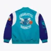 Charlotte Hornets Team Origins Teal Satin Jacket