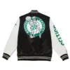 Boston Celtics Team Origins BlackWhite Satin Varsity Jacket