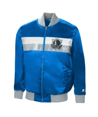 Shop Dallas Mavericks The Ambassador Blue Full-Zip Satin Jacket
