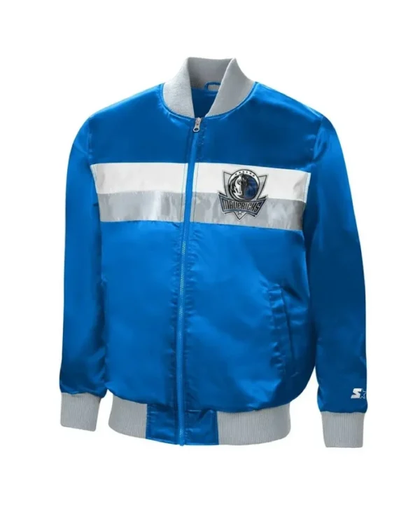 Shop Dallas Mavericks The Ambassador Blue Full-Zip Satin Jacket