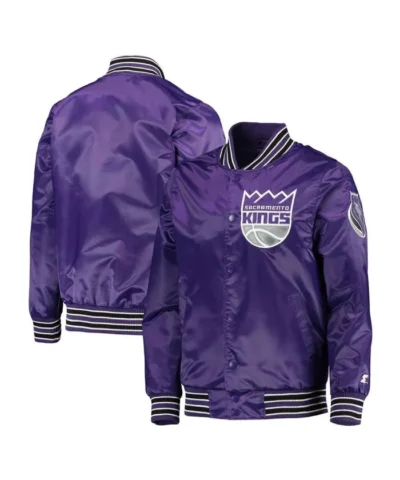 The Diamond Classic Sacramento Kings Full-Snap Satin Purple Jacket