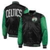 The Enforcer Boston Celtics Full-Snap Satin Black and Kelly Green Jacket