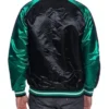 The Finals 2008 Boston Celtics Black and Green Satin Jacket