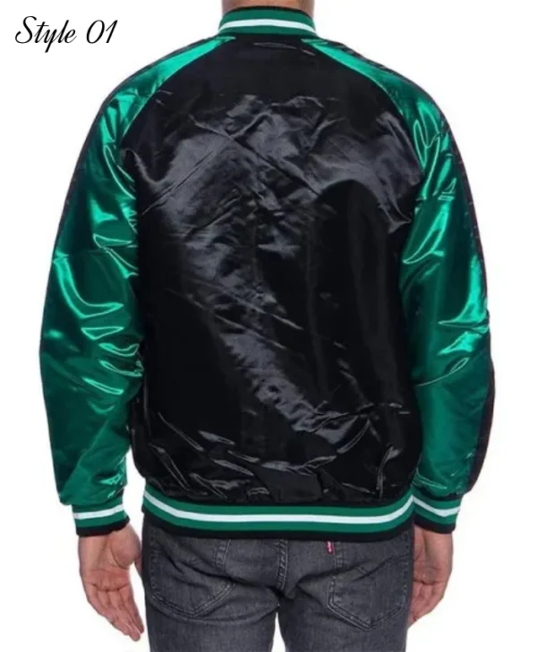 The Finals 2008 Boston Celtics Black and Green Satin Jacket