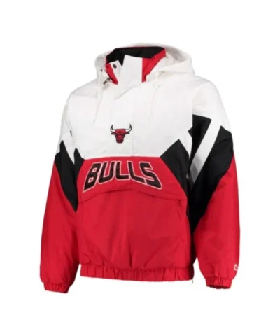 Chicago Bulls The Line-Up Oxford Half-Zip Pullover Hooded Jacket