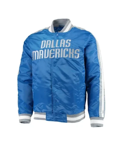 Shop Starter Dallas Mavericks The Offensive Blue Full-Snap Satin Jacket