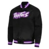 Toronto Raptors Throwback Wordmark Bomber Full-Snap Satin Jacket