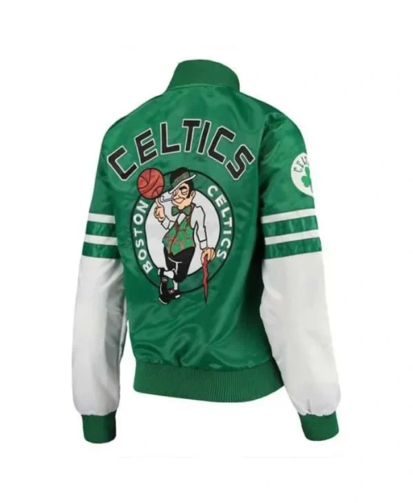 Boston Celtics Tie Breaker GreenWhite Satin Jacket