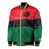 Black History Month Toronto Raptors Color Block Full-Zip Satin Jacket