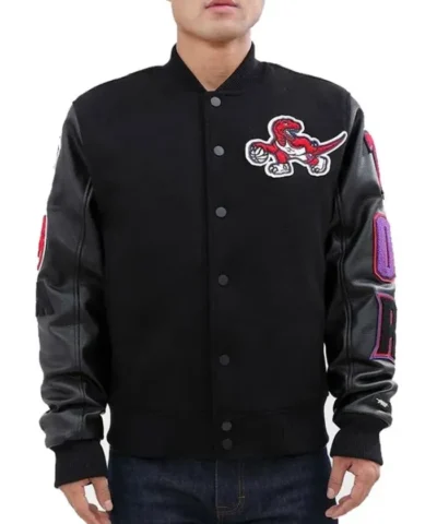 Toronto Raptors Letterman Varsity Black Jacket
