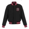 Embroidered Toronto Raptors Wool Full-Snap Black Jacket
