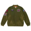Toronto Raptors Flight Green Bomber Satin Full-Zip Jacket