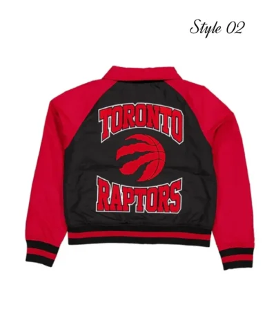 Toronto Raptors Throwback Full-Snap Nylon Red and Black Jacket