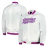 Toronto Raptors Hardwood Classics Full-Snap Raglan Satin White Jacket