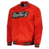Shop Toronto Raptors Hardwood Classics Satin Full-Snap Raglan Red Jacket