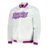 Toronto Raptors Hardwood Classics Full-Snap Satin White Jacket
