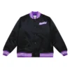 Toronto Raptors Heavyweight Full-Snap Black Satin Jacket