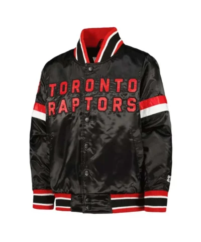 Shop Toronto Raptors Home Game Black Varsity Satin Jacket