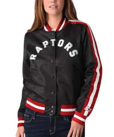 Home Town Toronto Raptors Competition Full-Snap Satin Jacket