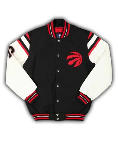 NBA Finals Championship Toronto Raptors Black Varsity WoolLeather Jacket