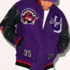 Shop OVO Toronto Raptors Purple and Black Varsity Jacket