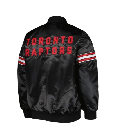 TorontoShop Toronto Raptors Pick & Roll Full-Snap Satin Black Jacket Raptors Pick & Roll Black Satin Jacket