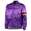 Purple Toronto Raptors Full-Zip Satin Bomber Jacket