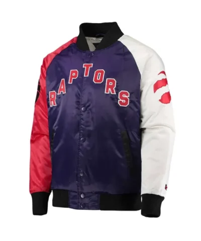 Toronto Raptors Remix Full-Snap Varsity Satin Jacket