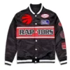 Toronto Raptors 2024 Rally Drive Full-Snap Satin Black Jacket