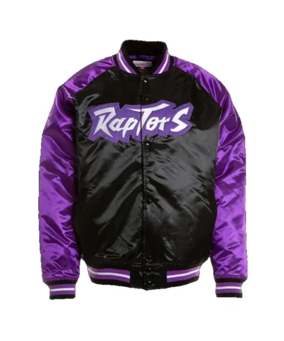 Toronto Raptors Reload 3.0 Raglan Full-Snap Black Jacket