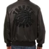 Toronto Raptors Shirt Collar Black Leather Jacket