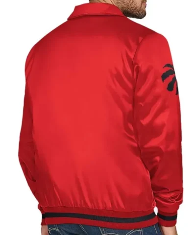 Toronto Raptors Stitch Applique Red Satin Jacket