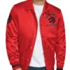 Shop Toronto Raptors Stitch Applique Full-Snap Red Varsity Satin Jacket