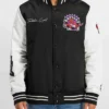 Toronto Raptors Team Origins BlackWhite Varsity Full-Snap Satin Jacket