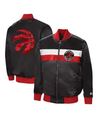 Toronto Raptors The Ambassador Black Full-Zip Satin Jacket