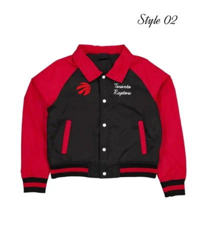 Shop Toronto Raptors Red and Black Throwback Jacket