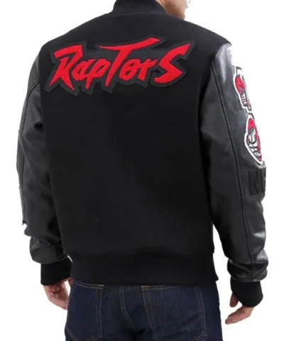 Toronto Raptors Black Letterman Varsity Jacket