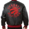 Toronto Raptors Varsity Full-Snap Leather Black Jacket