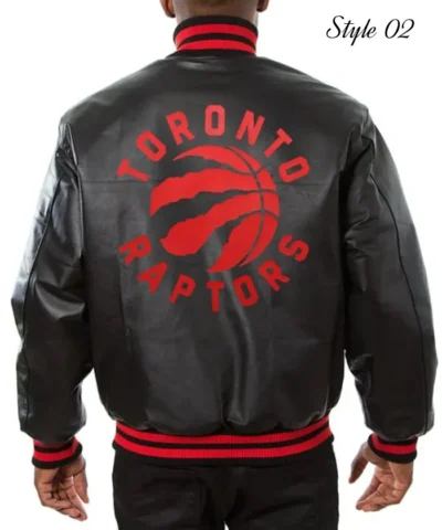 Toronto Raptors Varsity Full-Snap Leather Black Jacket