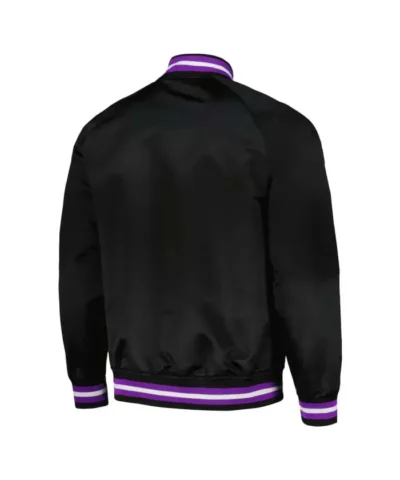 Toronto Raptors Throwback Bomber Full-Snap Satin Jacket
