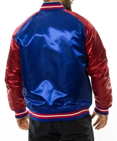 Philadelphia 76ers NBA Tough Season Blue and Red Satin Jacket