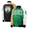 Tricolor Boston Celtics Remix Kelly GreenGoldWhite Full-Snap Satin Jacket