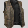 Triple Stitch Lace Up Style Biker Vest For Men