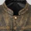Triple Stitch Lace Up Style Biker Vest Men