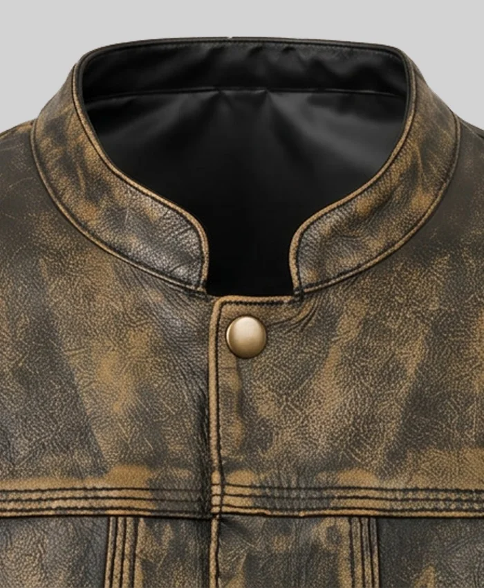 Triple Stitch Lace Up Style Biker Vest Men