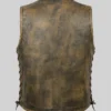 Triple Stitch Lace Up Style Biker Vest Mens